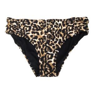Alex Marie NWT Side Shirred High Cut Full Coverage Animal Print Bikini Bottom XL